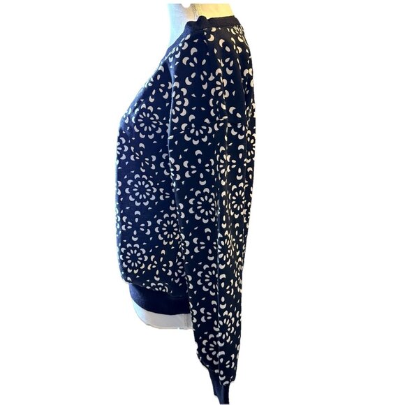 New Inc International Concepts Abstract-Print Sweater Black Size Small - Picture 3 of 5